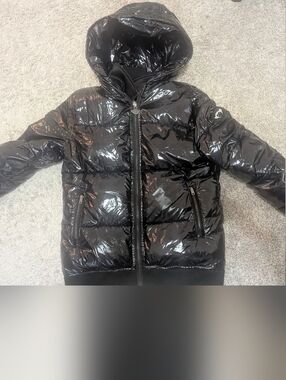 Appaman Black Shiny Puffer Jacket with Hood